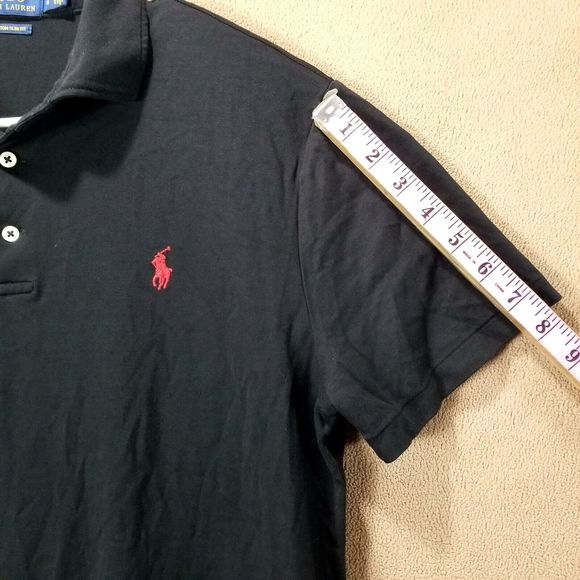 Polo RALPH LAUREN Custom Slim FIT Men's shirt Short Sleeve Collared Size L - Picture 6 of 9